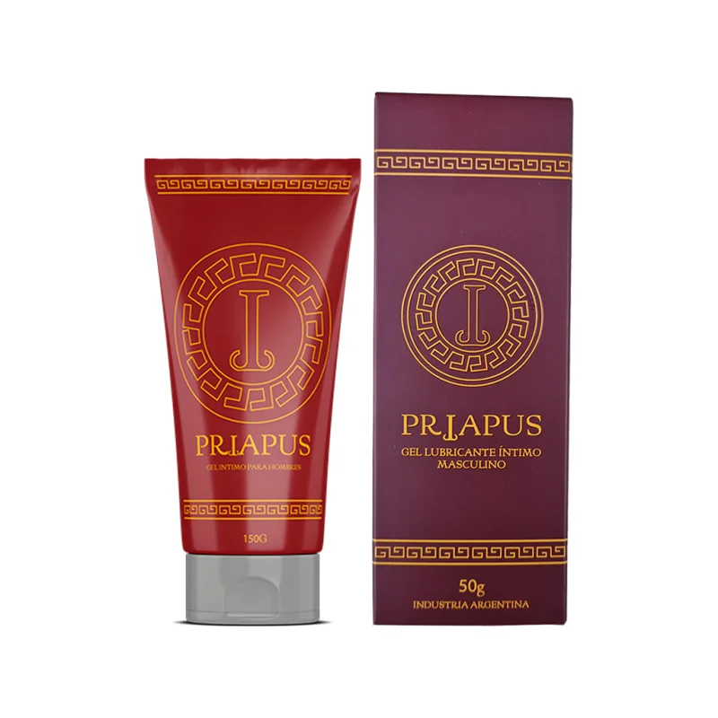 Priapus Gel — pomo y estuche del gel íntimo masculino